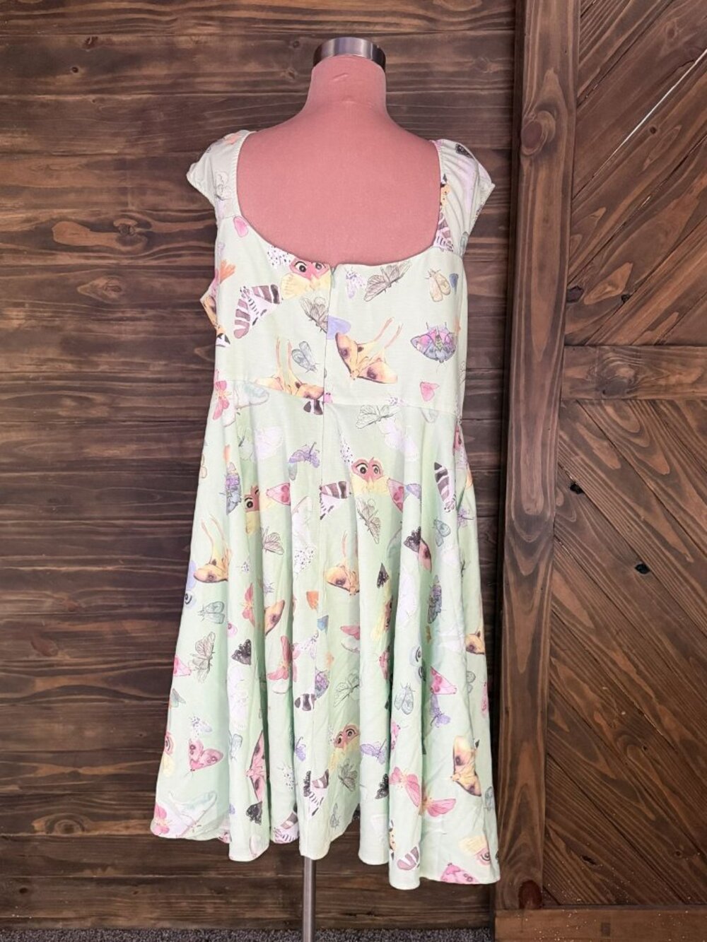 Modcloth x Hutch Womens Green Insect Moth Butterfly Dress - Picture 3 of 5
